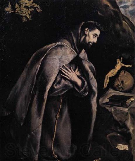 GRECO, El St Francis in Prayer before the Crucifix Germany oil painting art